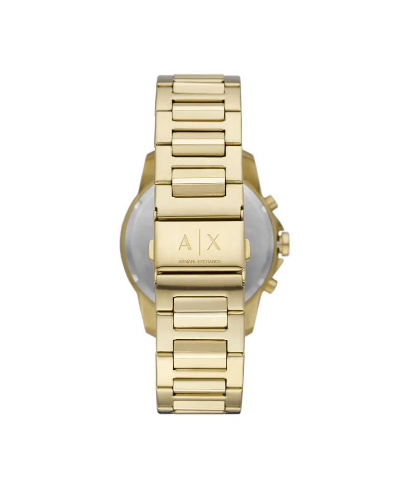 A|X Armani Exchange Men's Chronograph Gold-Tone Stainless Steel Bracelet Watch 44mm