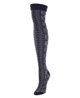 MeMoi Women's Leaf Vine Over The Knee Socks