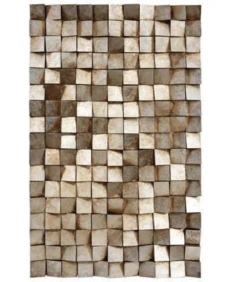 Empire Art Direct 'Textured 1' Metallic Handed Painted Rugged Wooden Blocks Wall Sculpture - 48" x 30"