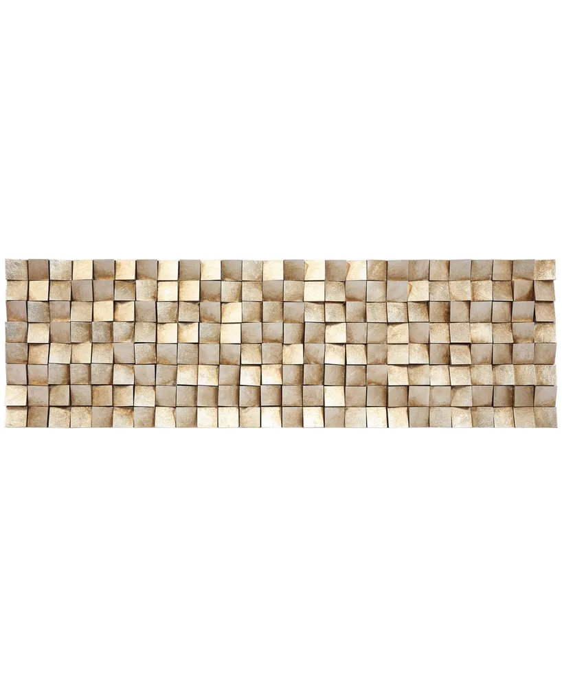 Empire Art Direct 'Textured 2' Metallic Handed Painted Rugged Wooden Blocks Wall Sculpture - 72" x 22"