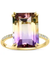 Effy Ametrine (9-5/8 ct. t.w.) & Diamond (1/20 ct. t.w.) Ring in 14k Gold