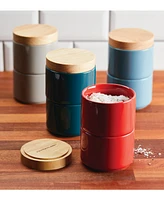 Rachael Ray Ceramic Stacking Spice Box Set with Lid, 2-Piece