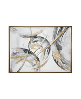 CosmoLiving by Cosmopolitan Gold Contemporary Abstract Canvas Wall Art, 30" x 40"