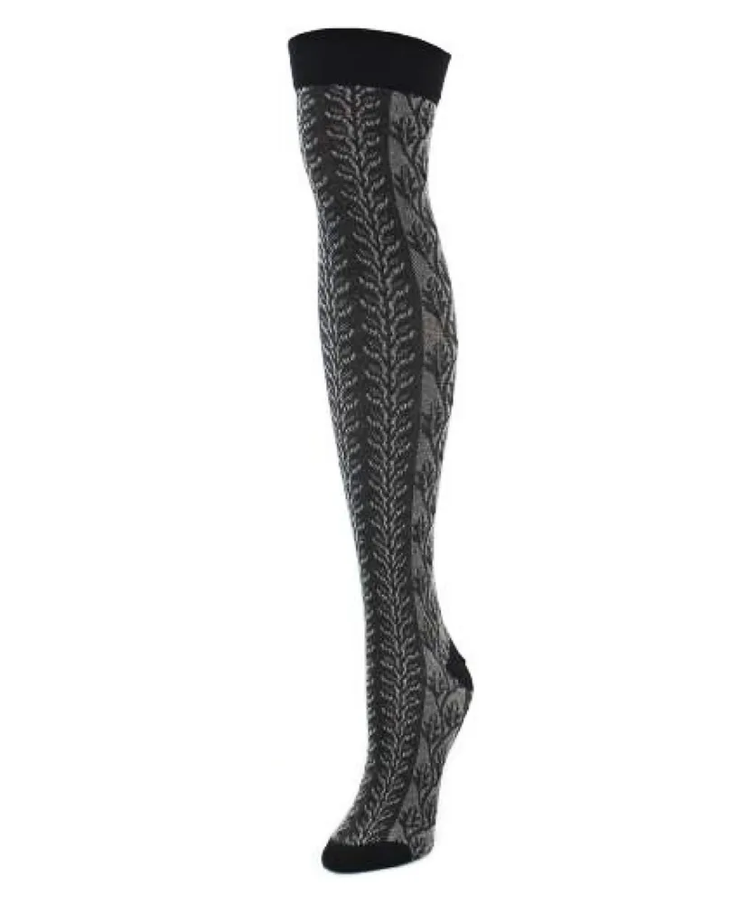 MeMoi Women's Leaf Vine Over The Knee Socks