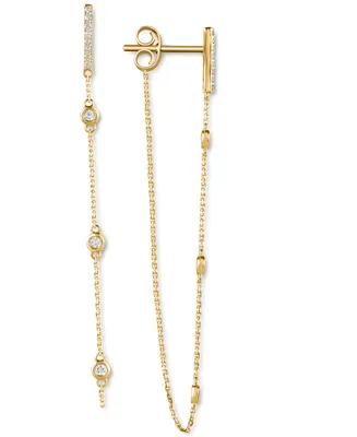 Diamond Bezel Chain Drop Earrings (1/4 ct. t.w.) in 14k Gold