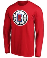 Men's Paul George Red La Clippers Team Playmaker Name and Number Long Sleeve T-shirt