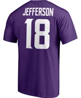Men's Justin Jefferson Purple Minnesota Vikings Player Icon Name and Number T-shirt