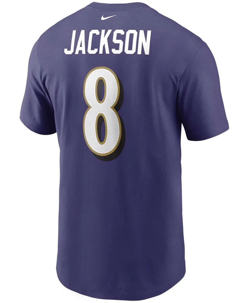 Men's Lamar Jackson Purple Baltimore Ravens Name and Number T-shirt