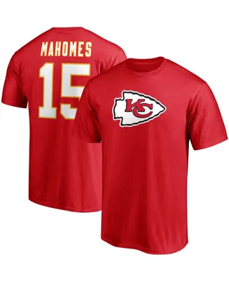 Men's Patrick Mahomes Red Kansas City Chiefs Player Icon Name and Number T-shirt