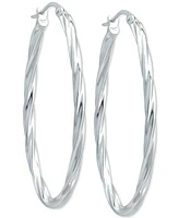 Giani Bernini Twisted Oval Medium Hoop Earrings, 40mm, Created for Macy's