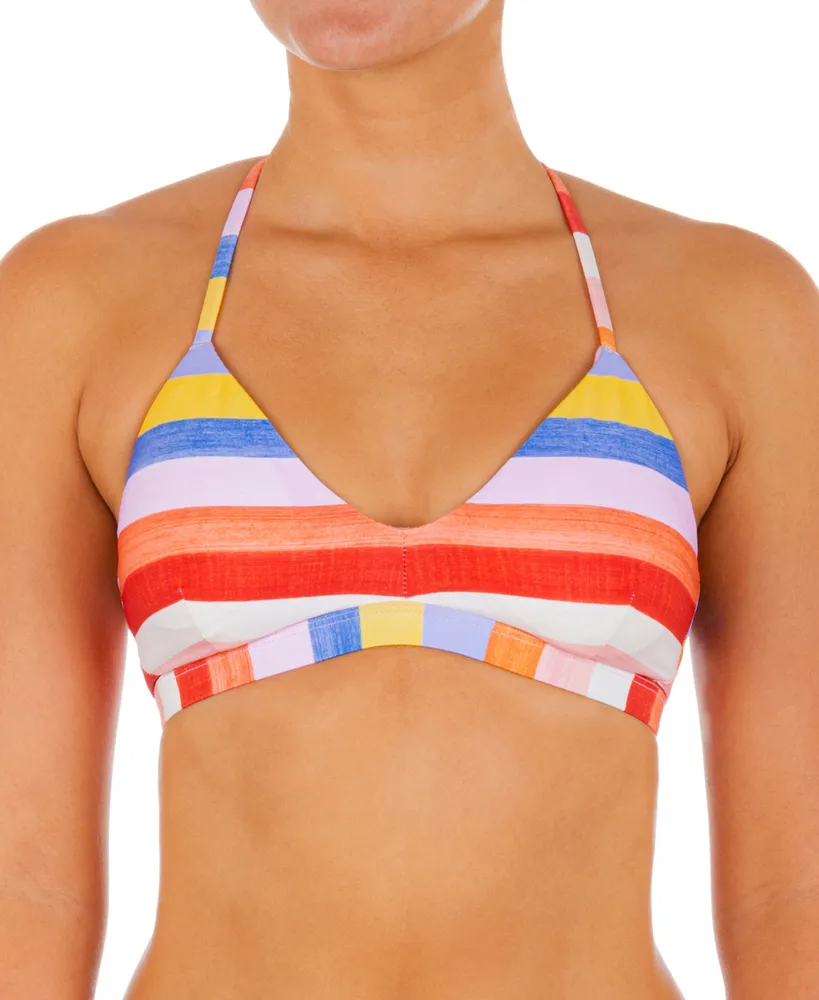 Hurley Juniors' Samba Striped Mid-Rise Cheeky Bikini Bottom