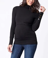 Seraphine Women's Maternity Nursing Roll Neck Top