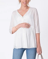 Seraphine Women's Maternity Confetti Fleck Woven Blouse
