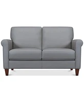 Closeout! Kared 60" Roll Arm Leather Loveseat, Created for Macy's