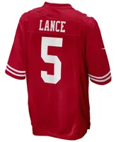 Nike Men's Trey Lance Scarlet San Francisco 49ers 2021 Draft First Round Pick Game Jersey