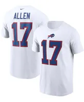 Men's Nike Josh Allen White Buffalo Bills Name and Number T-shirt