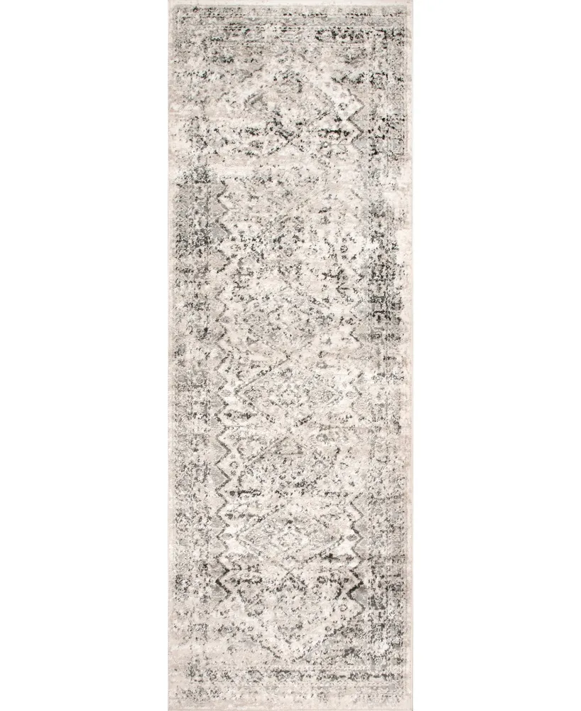 nuLoom Druzy CFDR05A 2'6" x 12' Runner Area Rug - Silver