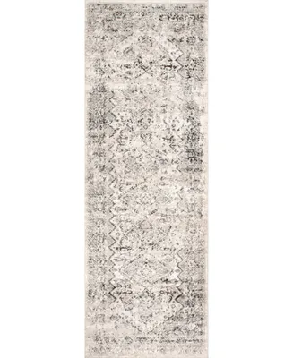 nuLoom Druzy CFDR05A 2'6" x 12' Runner Area Rug - Silver