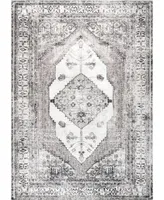 nuLoom Aurora HJAU03A Machine-Washable 5' x 8' Area Rug - Silver