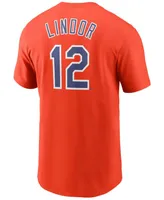 Men's Francisco Lindor Orange New York Mets Name Number T-shirt