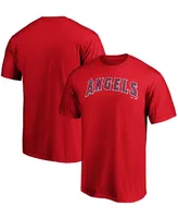 Men's Red Los Angeles Angels Official Wordmark T-shirt