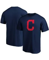 Men's Navy Cleveland Indians Official Logo T-shirt