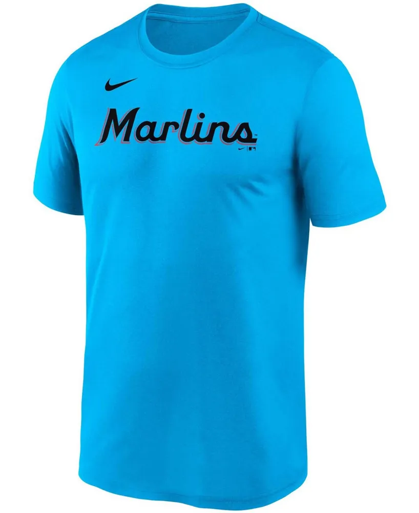 Men's Blue Miami Marlins Wordmark Legend T-shirt