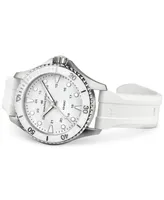 Hamilton Women's Swiss Khaki Navy Scuba White Rubber Strap Watch 37mm