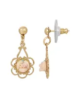 2028 Rose Filigree Drop Earrings