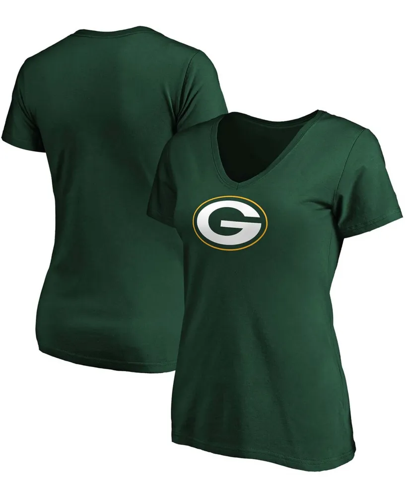 Women's Green Bay Packers New Era Green Dip Dye V-Neck T-Shirt