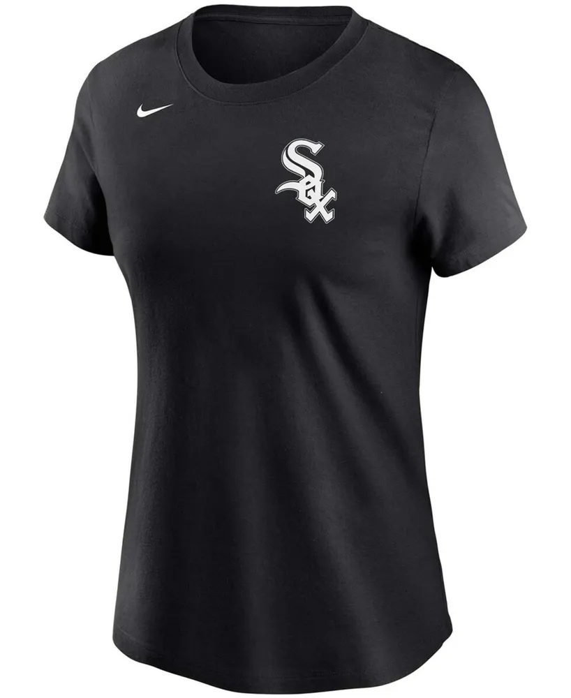 Women's Yoan Moncada Black Chicago White Sox Name Number T-shirt