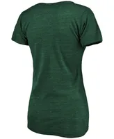 Women's Plus Size Heathered Green Oakland Athletics Core Weathered Tri-Blend V-Neck T-shirt