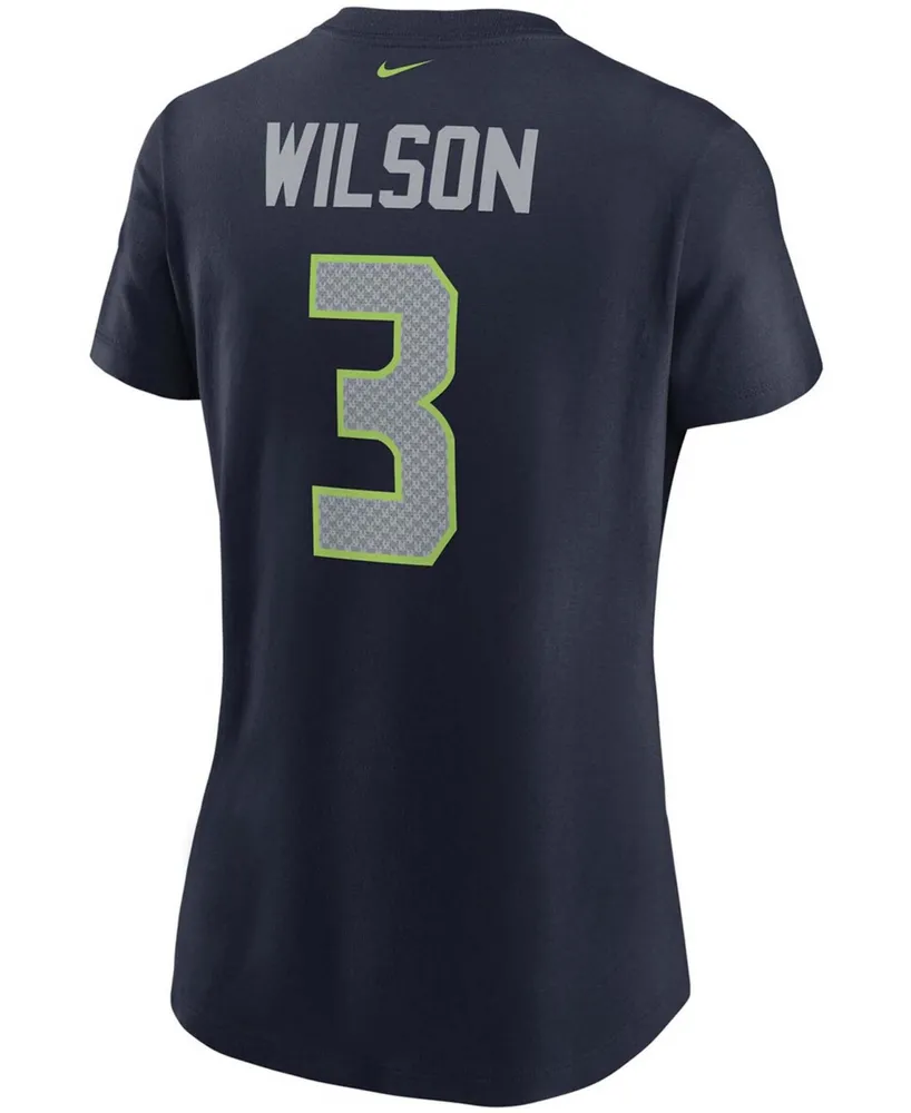 Women's Russell Wilson College Navy Seattle Seahawks Name Number T-shirt