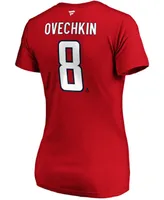 Women's Alexander Ovechkin Red Washington Capitals Authentic Stack Name and Number V-Neck T-shirt