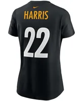 Women's Najee Harris Black Pittsburgh Steelers 2021 Nfl Draft First Round Pick Player Name Number T-shirt