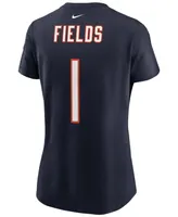 Women's Justin Fields Navy Chicago Bears 2021 Nfl Draft First Round Pick Player Name Number T-shirt