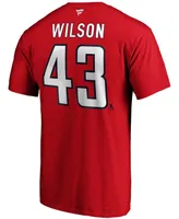 Men's Tom Wilson Red Washington Capitals Team Authentic Stack Name and Number T-shirt