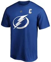 Men's Steven Stamkos Blue Tampa Bay Lightning Team Authentic Stack Name and Number T-shirt