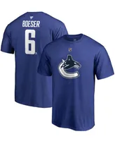 Men's Brock Boeser Blue Vancouver Canucks Team Authentic Stack Name and Number T-shirt