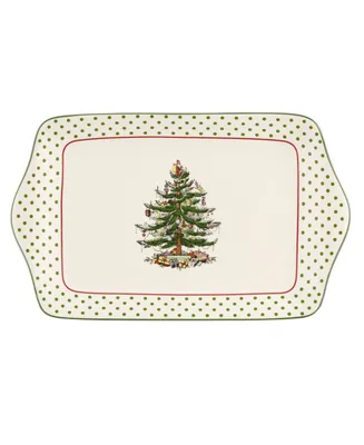 Christmas Tree Polka Dot Dessert Tray