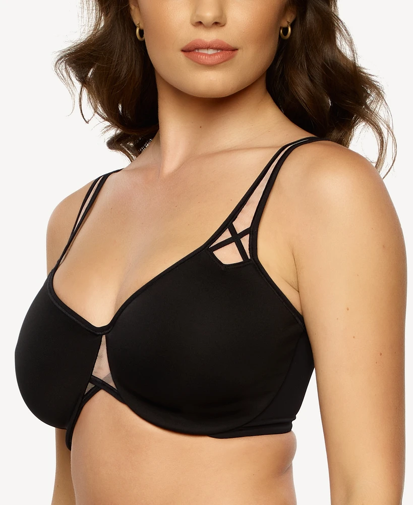 Women's Amaranth Cushioned Comfort Unlined Minimizer Underwire Bra