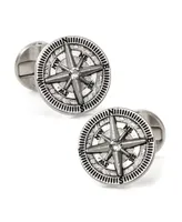 Ox & Bull Trading Co. Men's Antique Compass Cufflinks - Silver