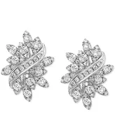 Effy Diamond Swirl Cluster Stud Earrings (1-1/4 ct. t.w.) in 14k White Gold