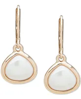 Anne Klein Gold-tone Imitation Pearl Drop Earrings