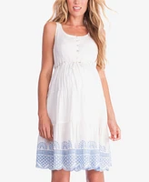 Seraphine Women's Embroidered Maternity Sundress