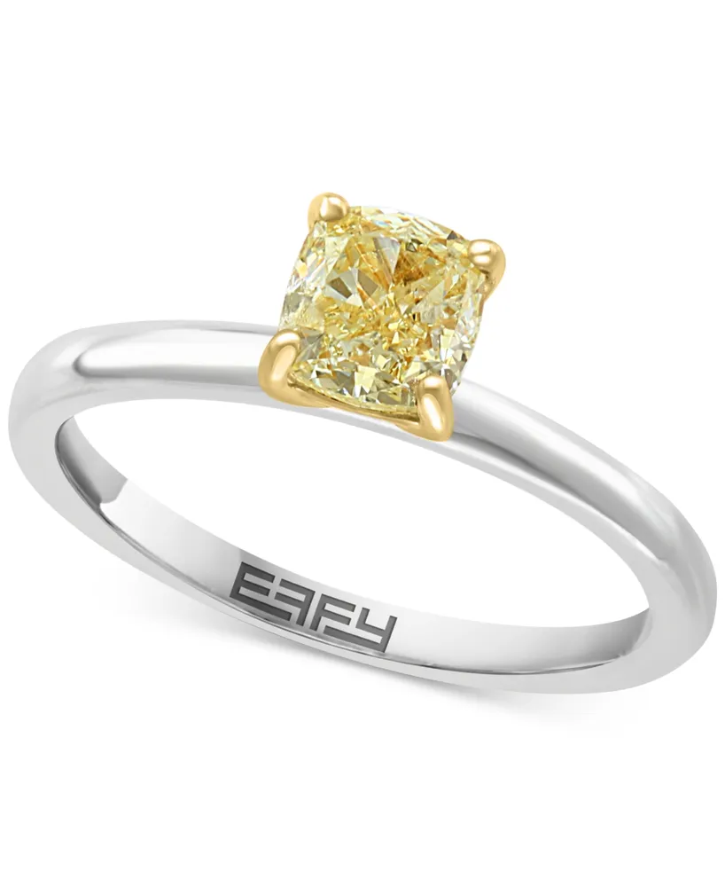 Effy Yellow Diamond Solitaire Bridal Set (7/8 ct. t.w.) in 14k Gold & White Gold