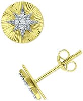 Giani Bernini Cubic Zirconia Starburst Disc Stud Earrings, Created for Macy's