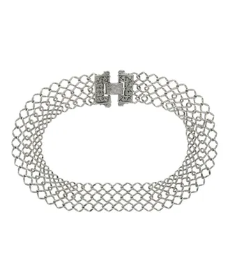 2028 Collectanea Interlaced Chain Collar Necklace - Silver