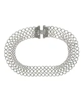 2028 Collectanea Interlaced Chain Collar Necklace - Silver