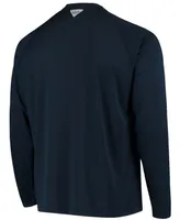 Men's Pfg Navy West Virginia Mountaineers Terminal Tackle Omni-Shade Long Sleeve T-shirt